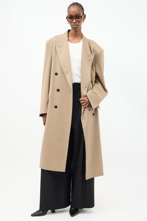 The Frankie Shop Brown Wool London Double Breasted Coat