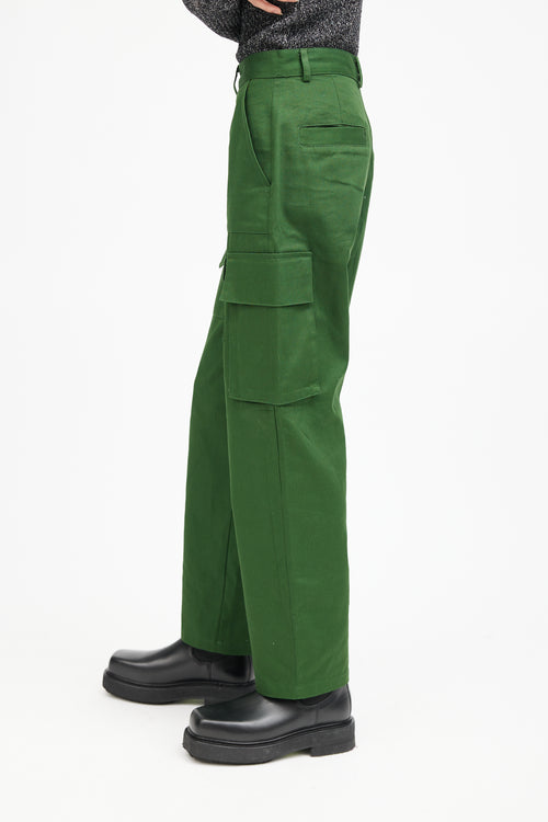 The Frankie Shop Green Straight Leg Cargo Pant