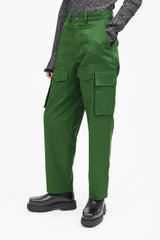 The Frankie Shop Green Straight Leg Cargo Pant