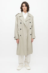 Frankie Shop Grey Belted Trench Coat