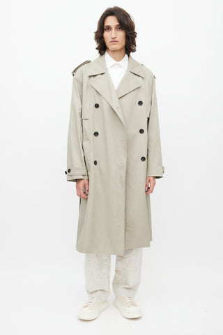 Frankie Shop Grey Belted Trench Coat