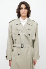Frankie Shop Grey Belted Trench Coat