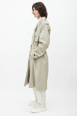 Frankie Shop Grey Belted Trench Coat