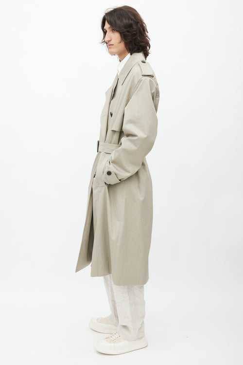 Frankie Shop Grey Belted Trench Coat
