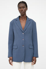 The Frankie Shop Dark Grey Notched Lapel Blazer