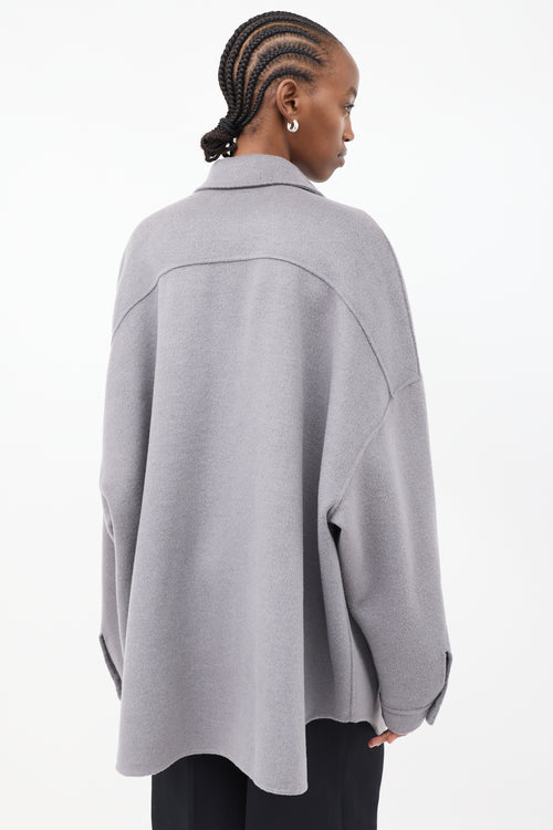 The Frankie Shop Grey Wool Dallas Over Shirt