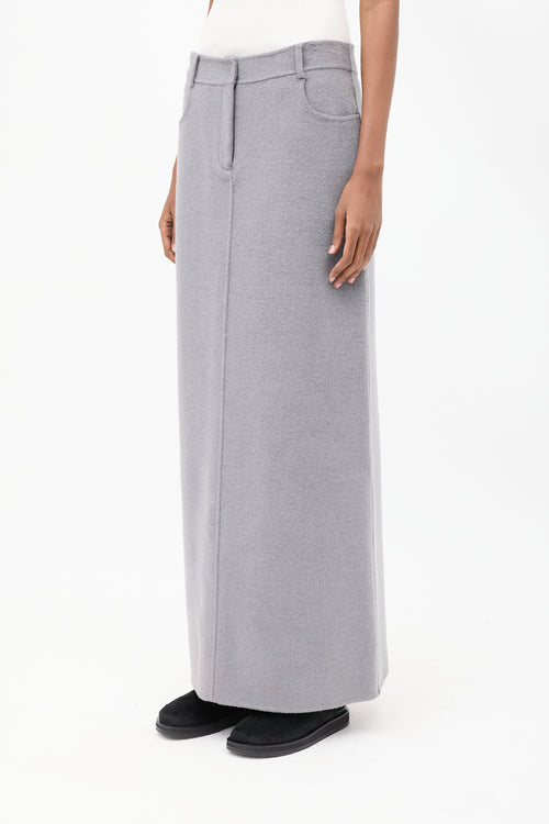 The Frankie Shop Grey Wool Malvo Maxi Pencil Skirt