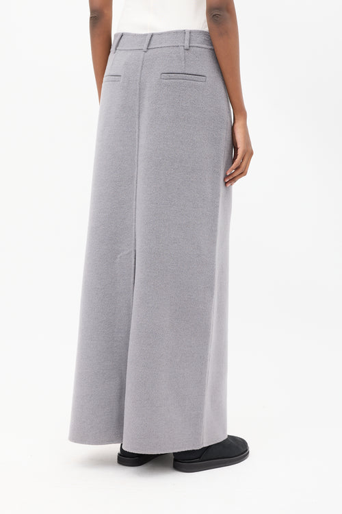 The Frankie Shop Grey Wool Malvo Maxi Pencil Skirt