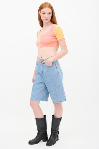 The Frankie Shop Light Wash Kyra Denim Shorts