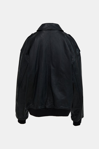 The Frankie Shop Leather Viper Jacket