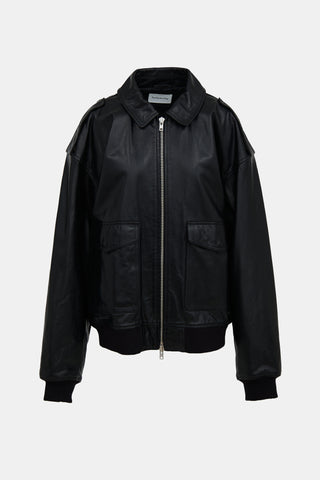 The Frankie Shop Leather Viper Jacket