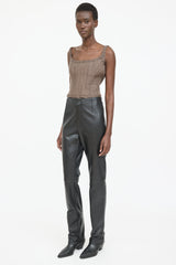 The Frankie Shop Leather Ziggy Pant