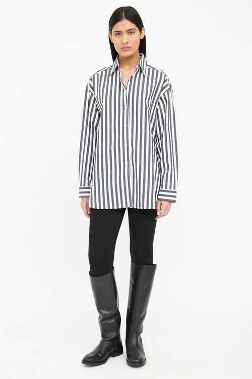 The Frankie Shop Stripe Collar Shirt