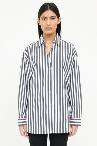 The Frankie Shop Stripe Collar Shirt