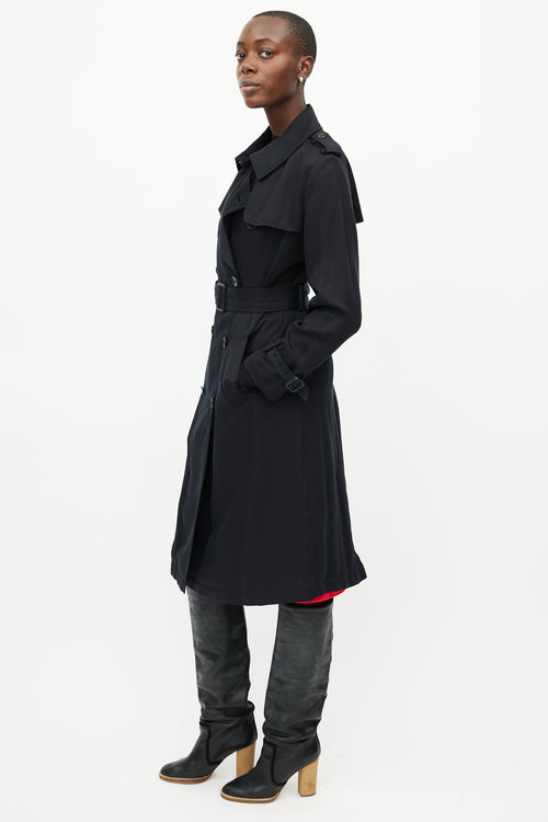 The Kooples Black Belted Trench Coat