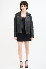 The Kooples Black Leather Moto Jacket