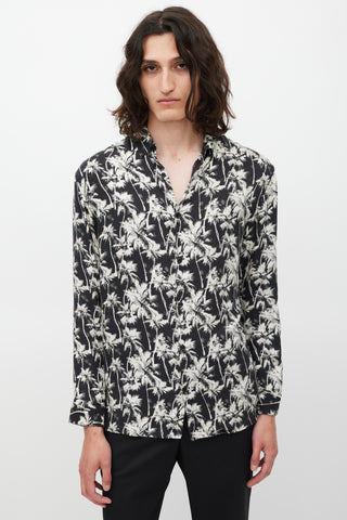 The Kooples Black & White Floral Shirt