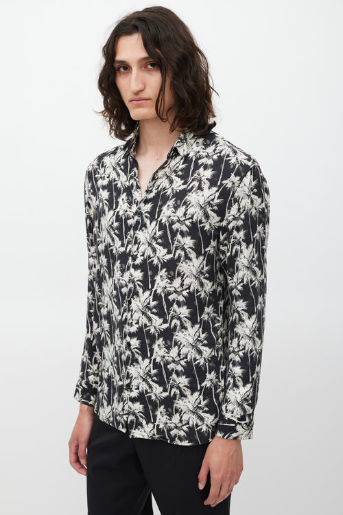 The Kooples Black & White Floral Shirt