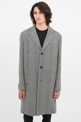 The Kooples Black & White Wool Houndstooth Coat