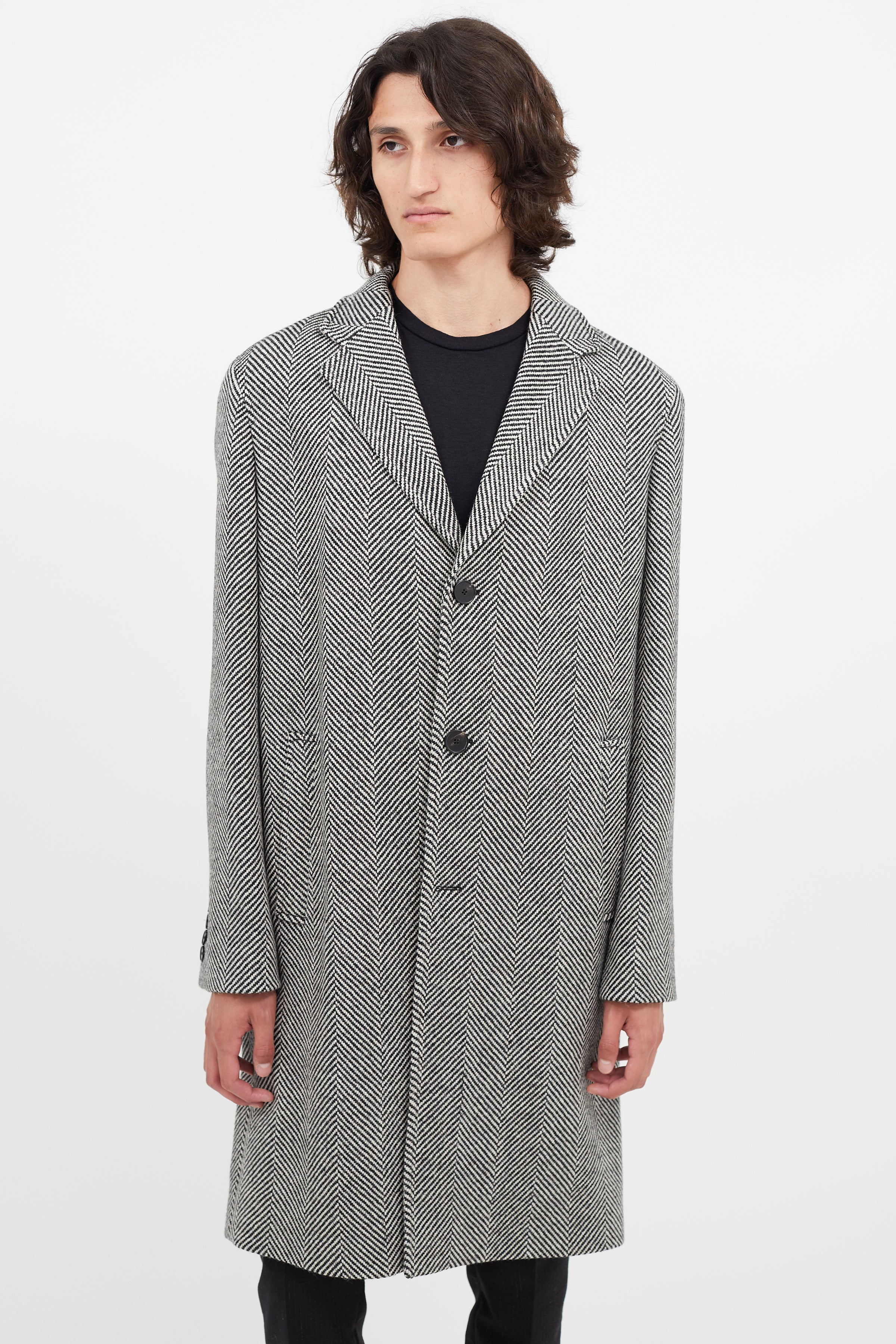 The Kooples // Black & White Wool Houndstooth Coat – VSP Consignment