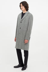 The Kooples Black & White Wool Houndstooth Coat