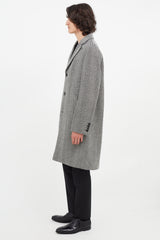 The Kooples Black & White Wool Houndstooth Coat