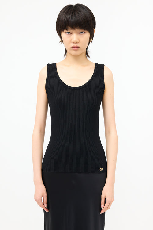 Chanel Rib Knit CC Tank Top