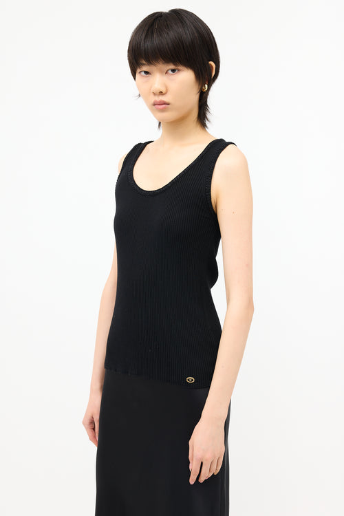 Chanel Rib Knit CC Tank Top