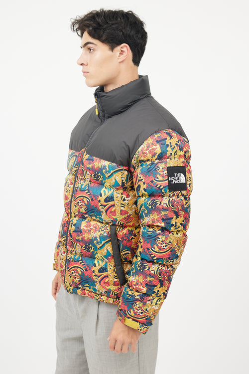 The North Face Black & Multicolour Down Puffer Jacket
