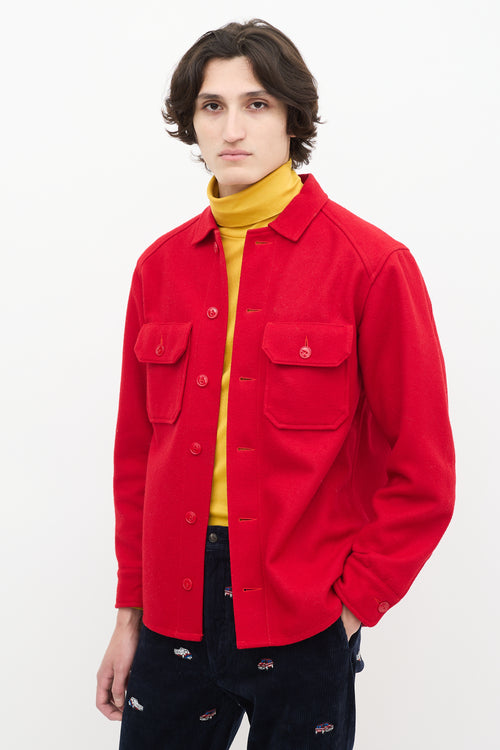 The Real McCoy's Red Wool Military Souvenir Shirt