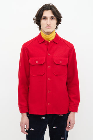 The Real McCoy's Red Wool Military Souvenir Shirt