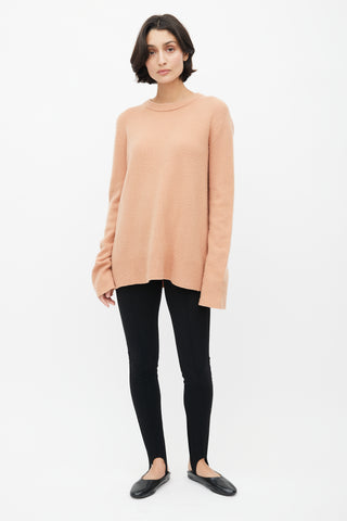 The Row Beige Cashmere Knit Sweater