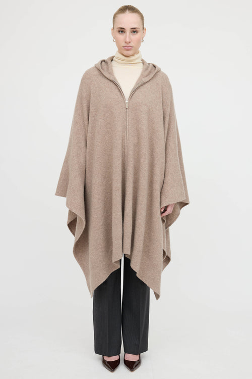 The Row Cashmere Hooded Zip Cape
