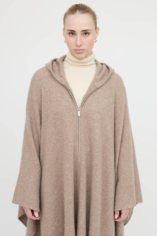 The Row Cashmere Hooded Zip Cape