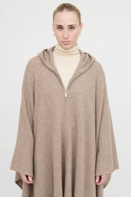 The Row Cashmere Hooded Zip Cape
