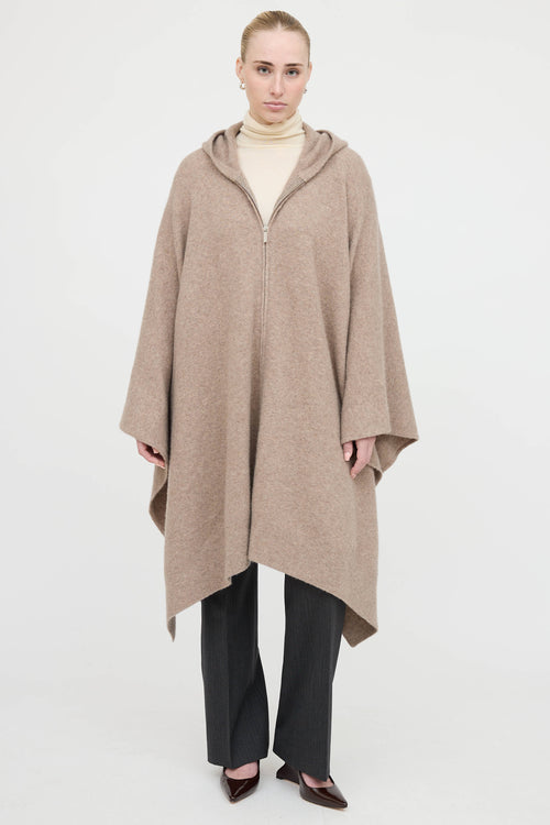 The Row Cashmere Hooded Zip Cape