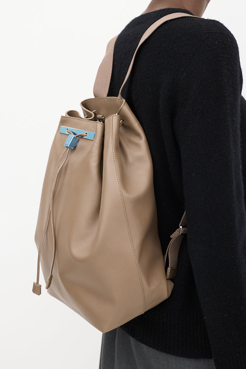 The Row French Grey Leather Backpack 11 Bag