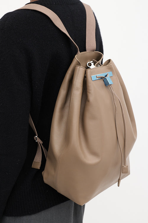 The Row French Grey Leather Backpack 11 Bag