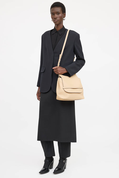 The Row Leather Sideby Flap Shoulder Bag