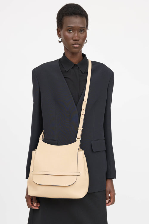 The Row Leather Sideby Flap Shoulder Bag