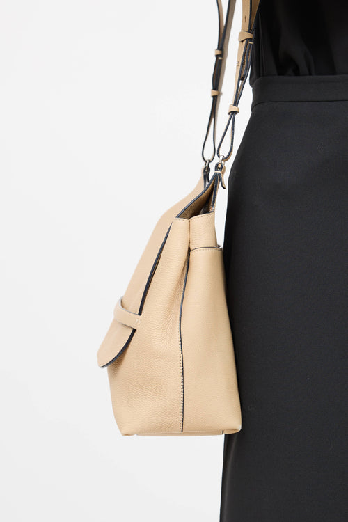 The Row Leather Sideby Flap Shoulder Bag