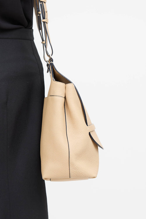 The Row Leather Sideby Flap Shoulder Bag