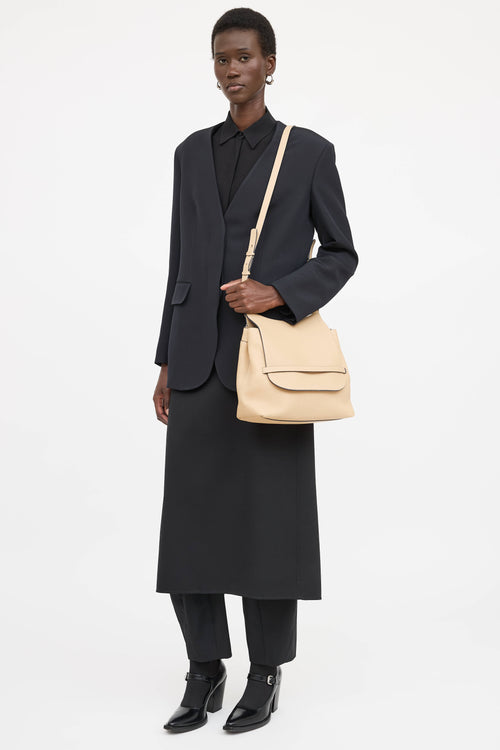 The Row Leather Sideby Flap Shoulder Bag