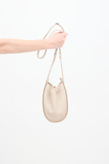The Row Beige Leather Drawstring Pouch Bag
