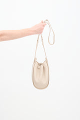 The Row Beige Leather Drawstring Pouch Bag