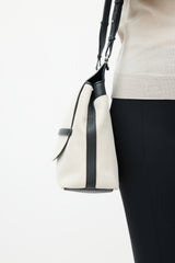The Row Beige & Black Canvas Sideby Bag