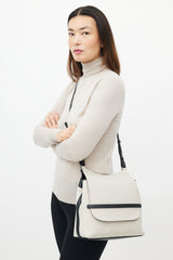 The Row Beige & Black Canvas Sideby Bag