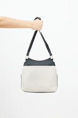 The Row Beige & Black Canvas Sideby Bag