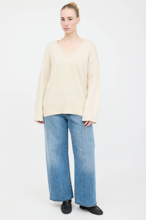 The Row Cashmere V-Neck Sweater