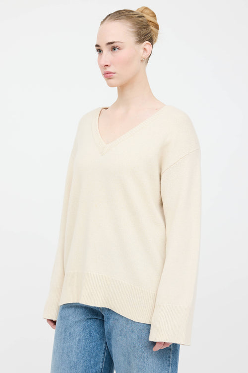 The Row Cashmere V-Neck Sweater